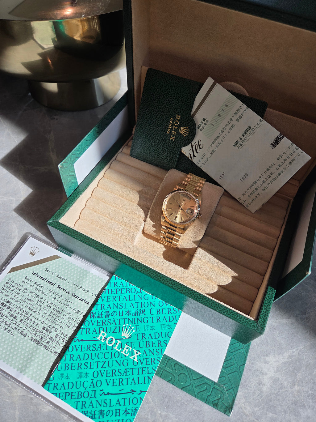 Rolex Day-Date 18238 - 1996 - Double Quick Set - Champagne Dial - Excellent Condition!
