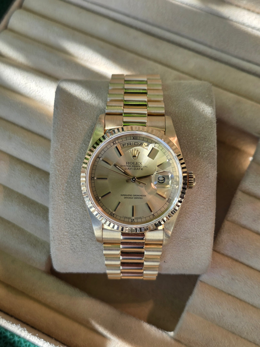 Rolex Day-Date 18238 - 1996 - Double Quick Set - Champagne Dial - Excellent Condition!