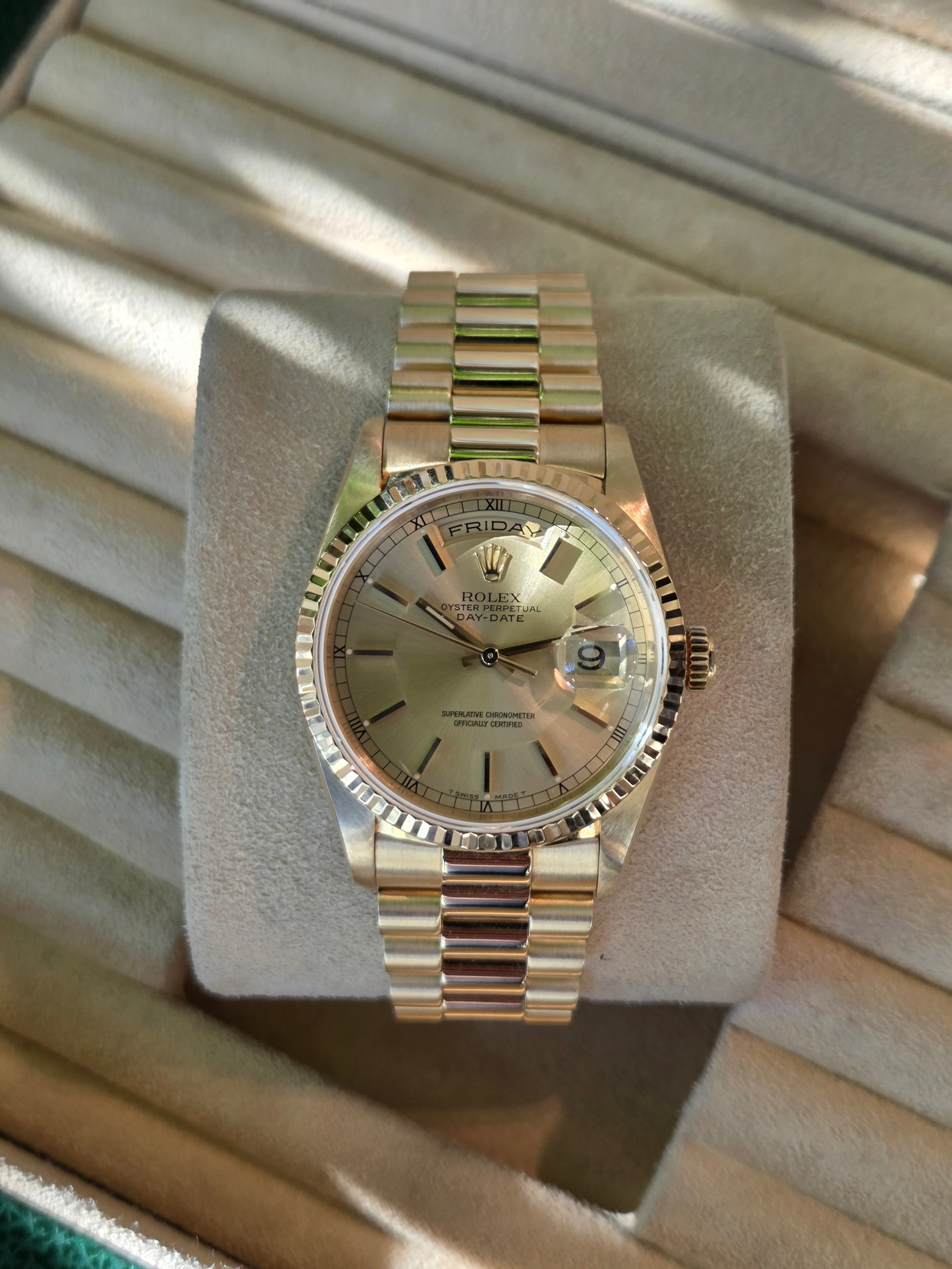 Rolex Day-Date 18238 - 1996 - Double Quick Set - Champagne Dial - Excellent Condition!