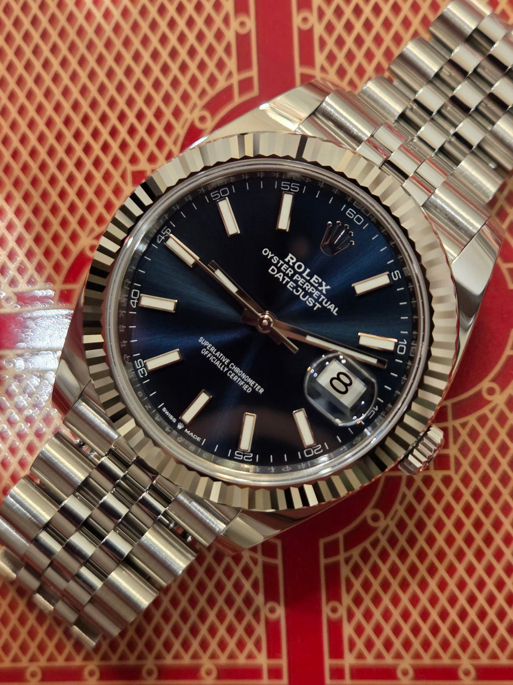 Rolex Datejust 41 | Ref: 126334 | Sunburst Blue Dial | White Gold Fluted Bezel | Jubilee Bracelet | Mint Condition!