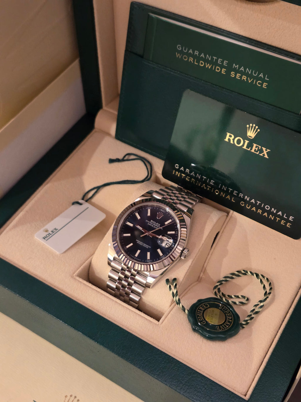 Rolex Datejust 41 | Ref: 126334 | Sunburst Blue Dial | White Gold Fluted Bezel | Jubilee Bracelet | Mint Condition!