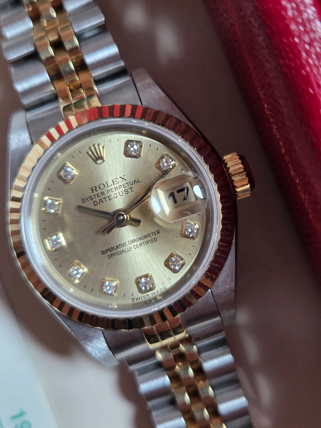 Rolex Lady Datejust 26 | Ref: 69173 | Champagne Big Diamond Dial | Un-polished | Full-Set |1997 | Excellent Condition!