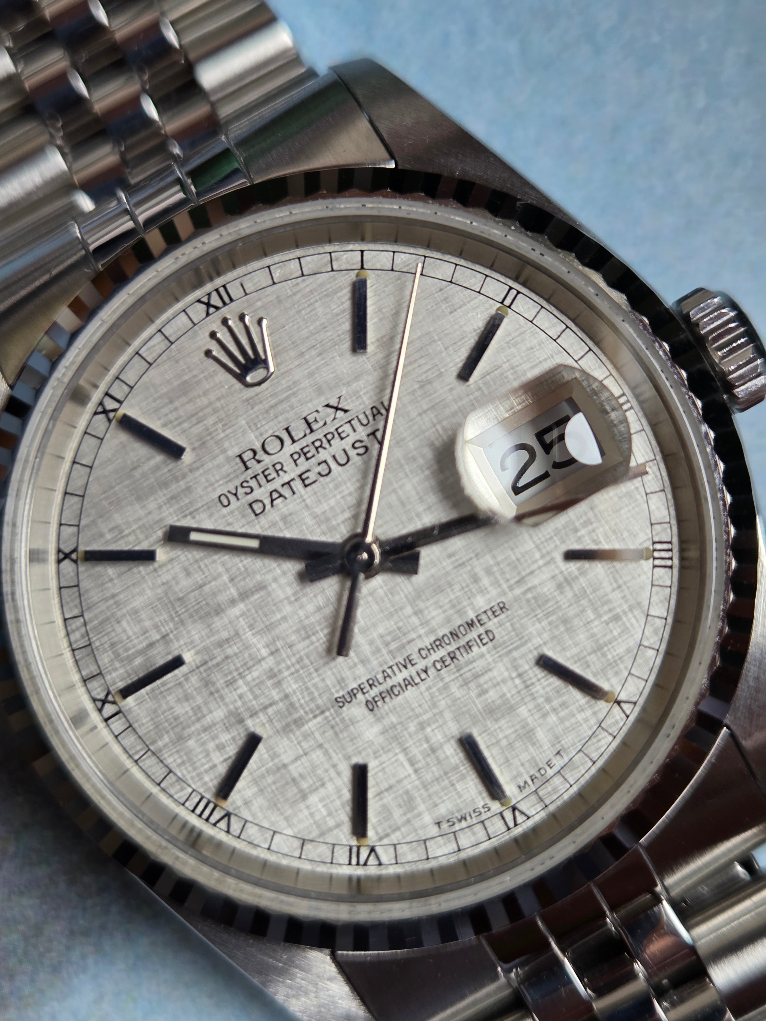 Rolex Datejust 36 — Ref. 16234 (Silver Linen Dial)