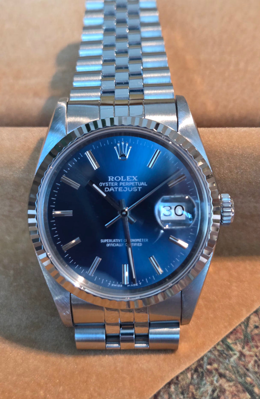 Rolex Datejust 36 | Ref. 16234 | Sunburst Blue Dial | Watch &amp; Box | 1991 | Excellent Condition!