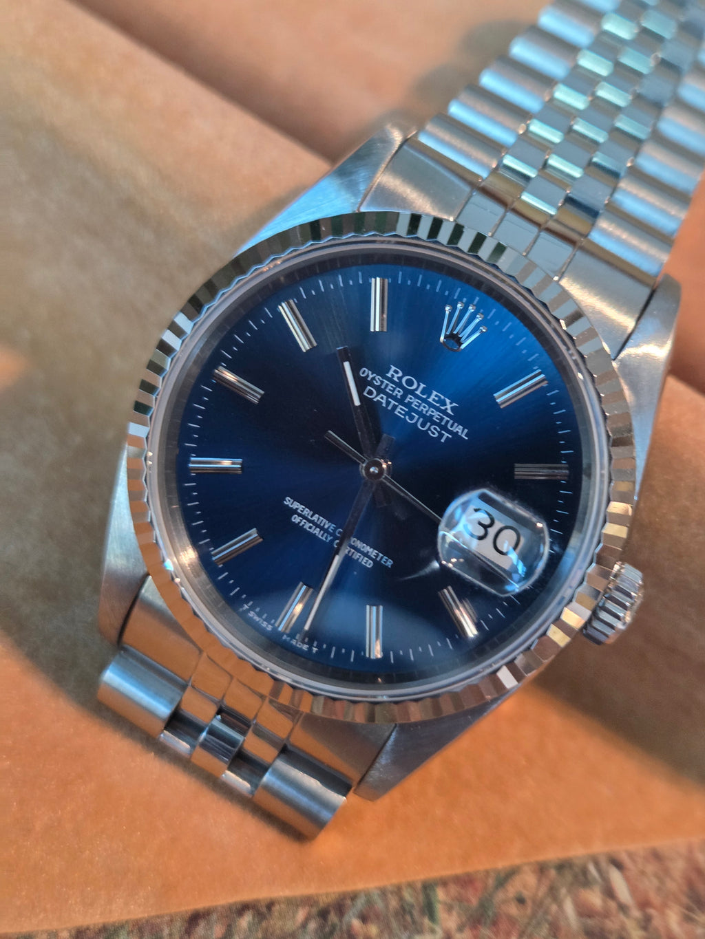 Rolex Datejust 36 | Ref. 16234 | Sunburst Blue Dial | Watch &amp; Box | 1991 | Excellent Condition!