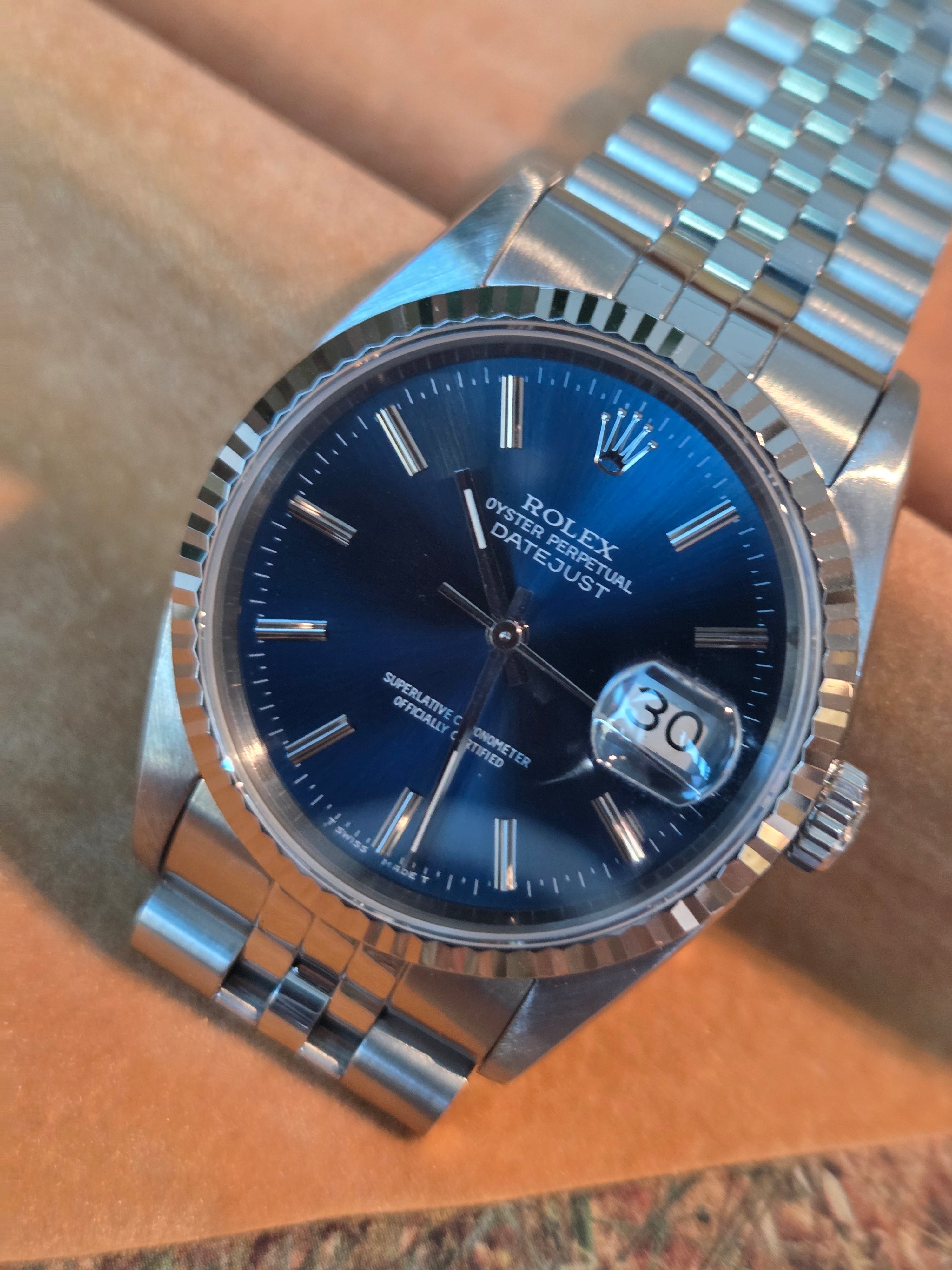 Rolex Datejust 36 | Ref. 16234 | Sunburst Blue Dial | Watch &amp; Box | 1991 | Excellent Condition!