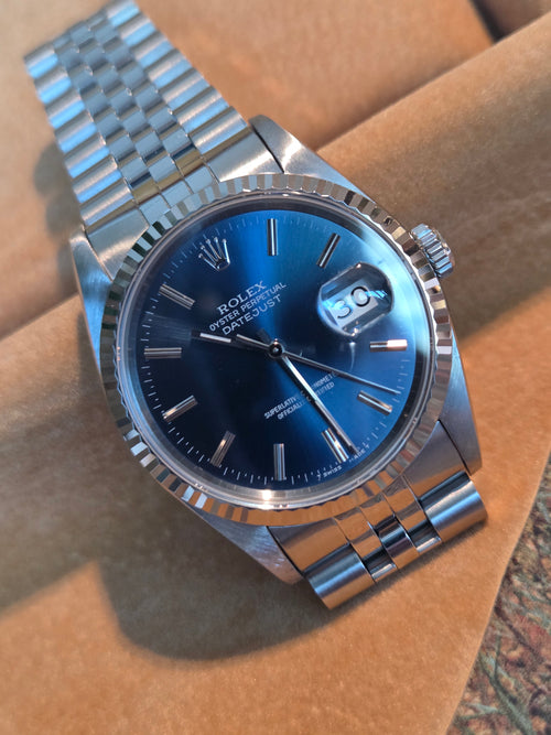 Rolex Datejust 36 | Ref. 16234 | Sunburst Blue Dial | Watch &amp; Box | 1991 | Excellent Condition!