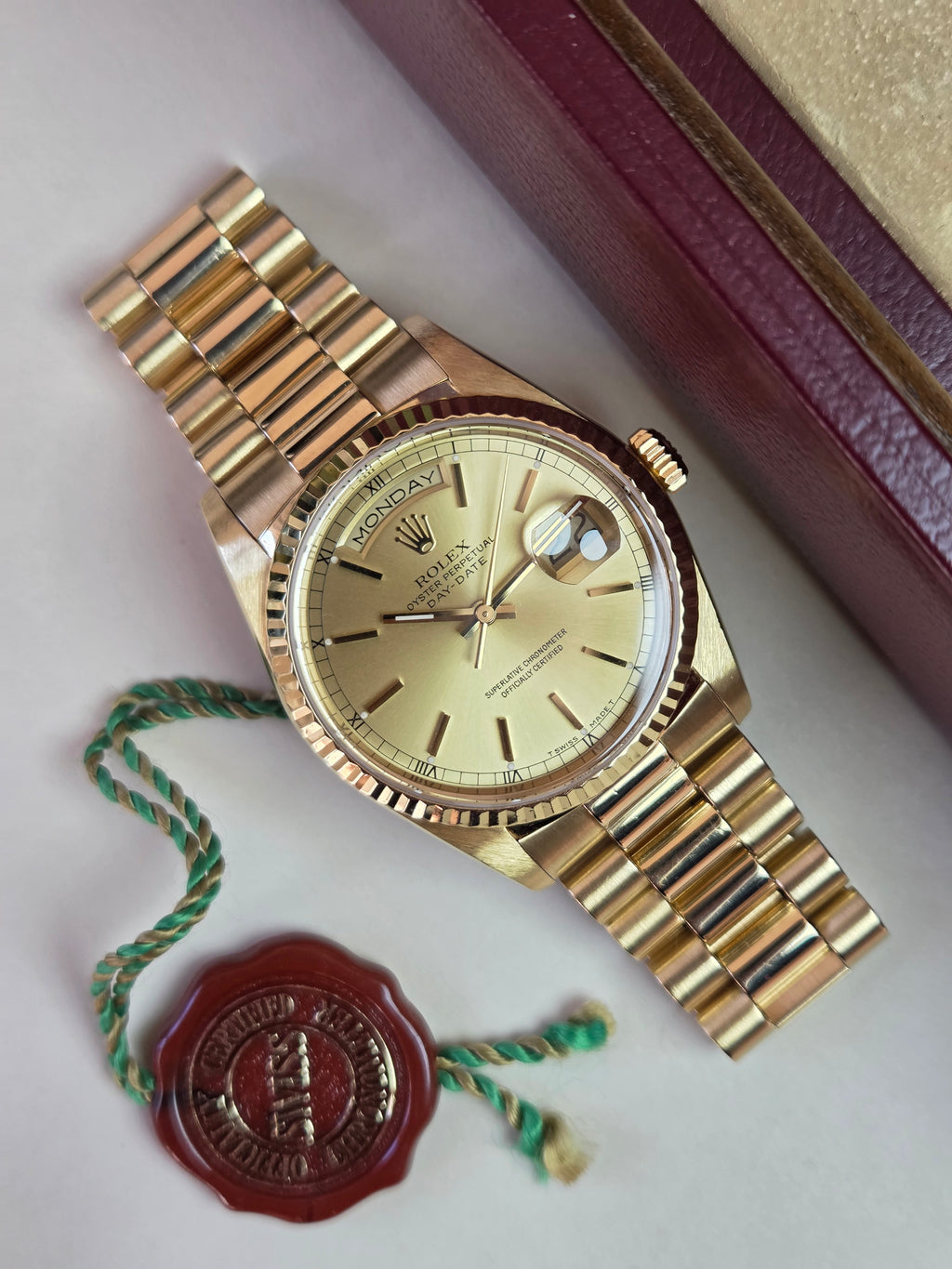 Rolex Day-Date 36 | Ref 18238 | Double Quick Set | 18k Yellow Gold "President" | 1989 | Box &amp; Papers!