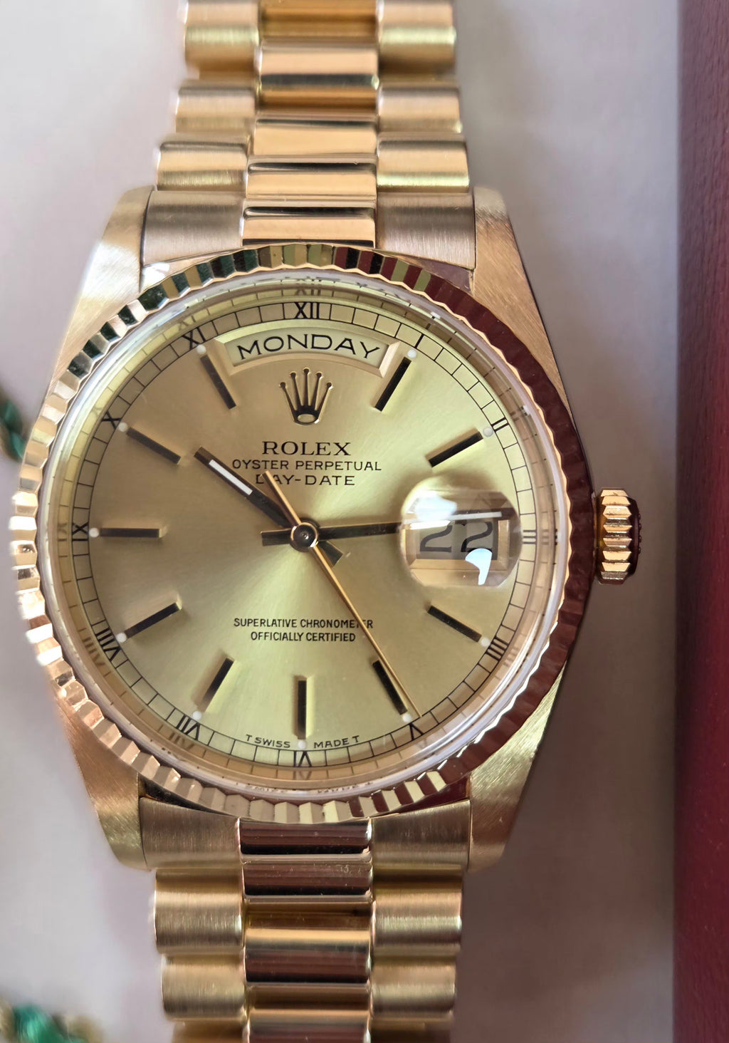Rolex Day-Date 36 | Ref 18238 | Double Quick Set | 18k Yellow Gold "President" | 1989 | Box &amp; Papers!