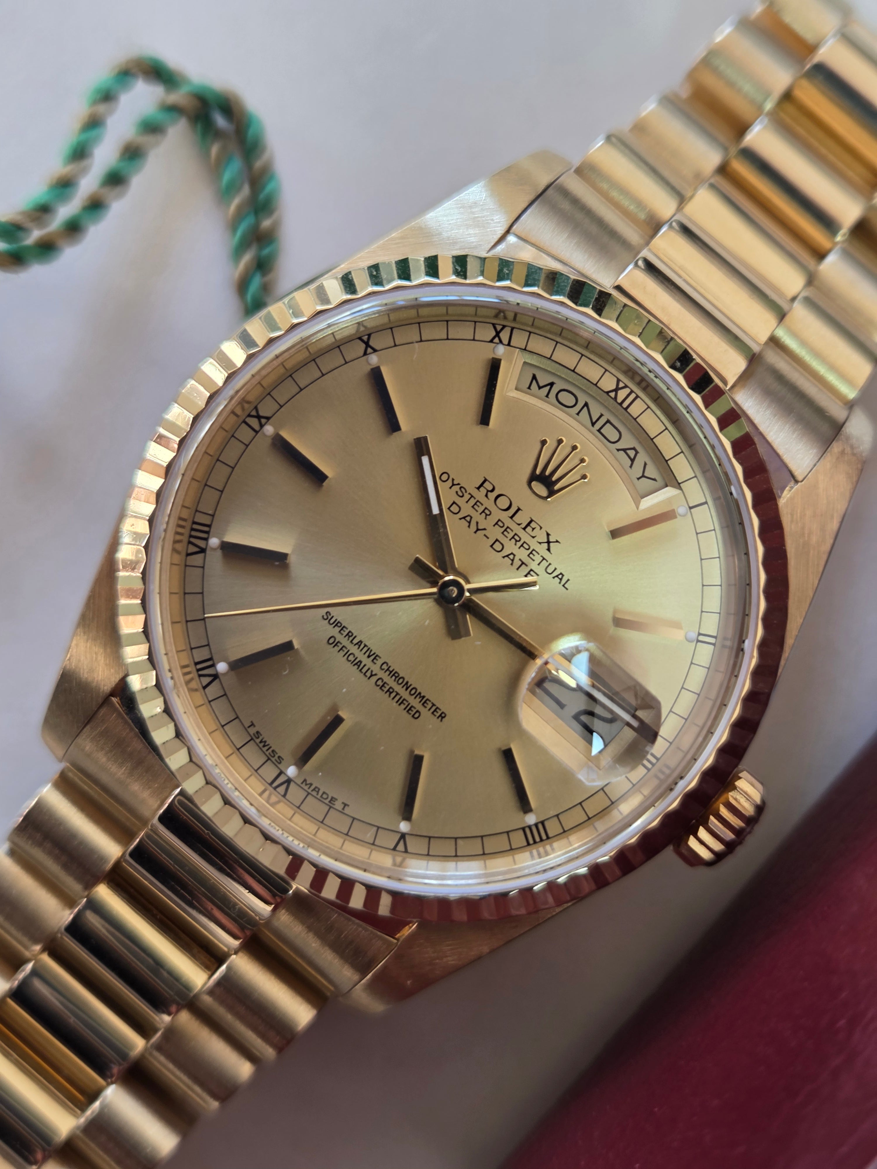 Rolex Day-Date 36 | Ref 18238 | Double Quick Set | 18k Yellow Gold "President" | 1989 | Box &amp; Papers!