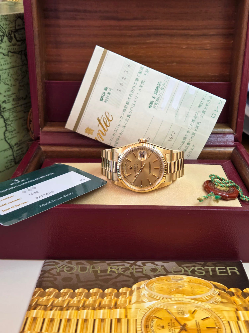Rolex Day-Date 36 | Ref 18238 | Double Quick Set | 18k Yellow Gold "President" | 1989 | Box &amp; Papers!