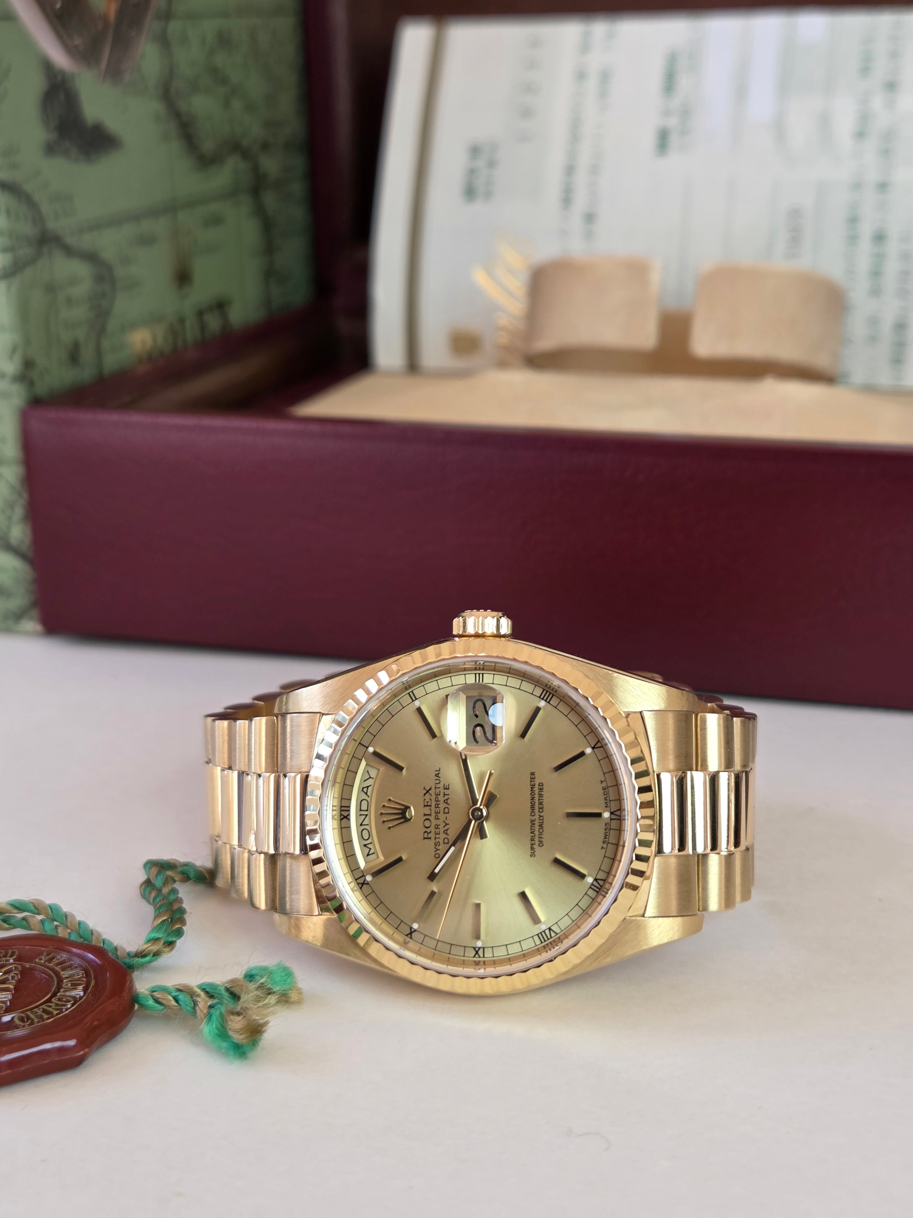Rolex Day-Date 36 | Ref 18238 | Double Quick Set | 18k Yellow Gold "President" | 1989 | Box &amp; Papers!