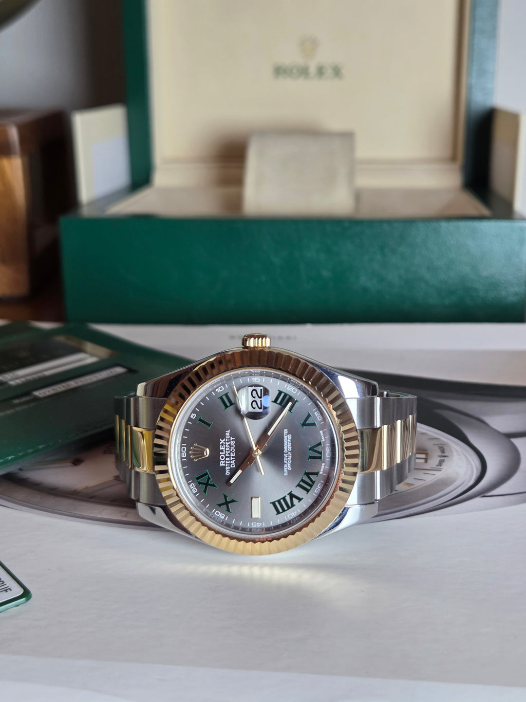 Rolex Datejust II "Wimbledon' 41mm (Ref. 116333) - Two-Tone Yellow Gold &amp; Steel!