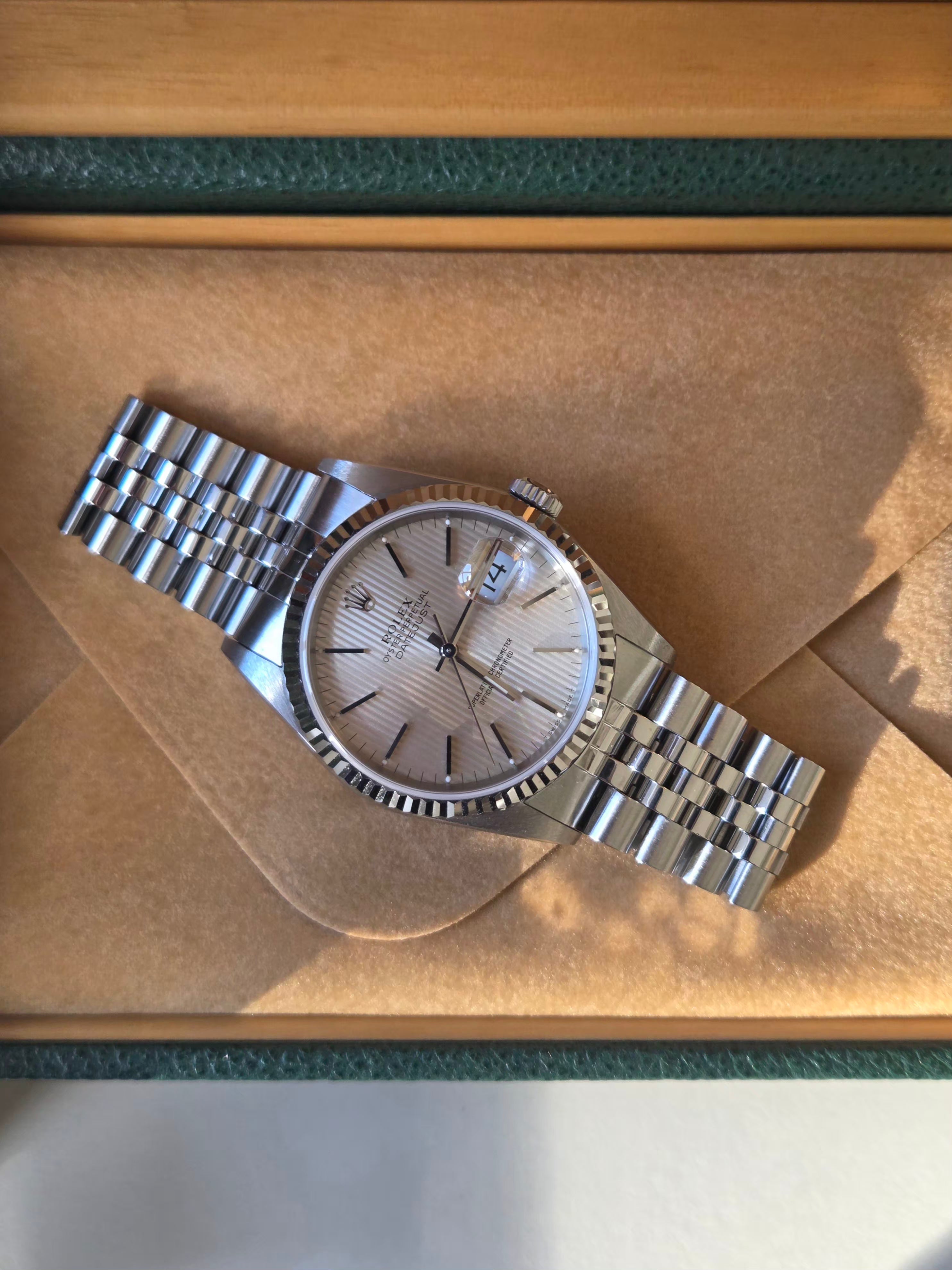 Rolex Datejust 36 | Ref: 16234 | Rare Silver Tapestry Dial | 1991 | Excellent Condition!