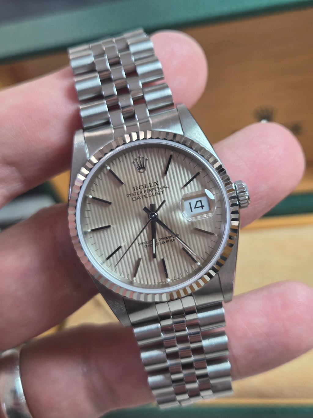 Rolex Datejust 36 | Ref: 16234 | Rare Silver Tapestry Dial | 1991 | Excellent Condition!