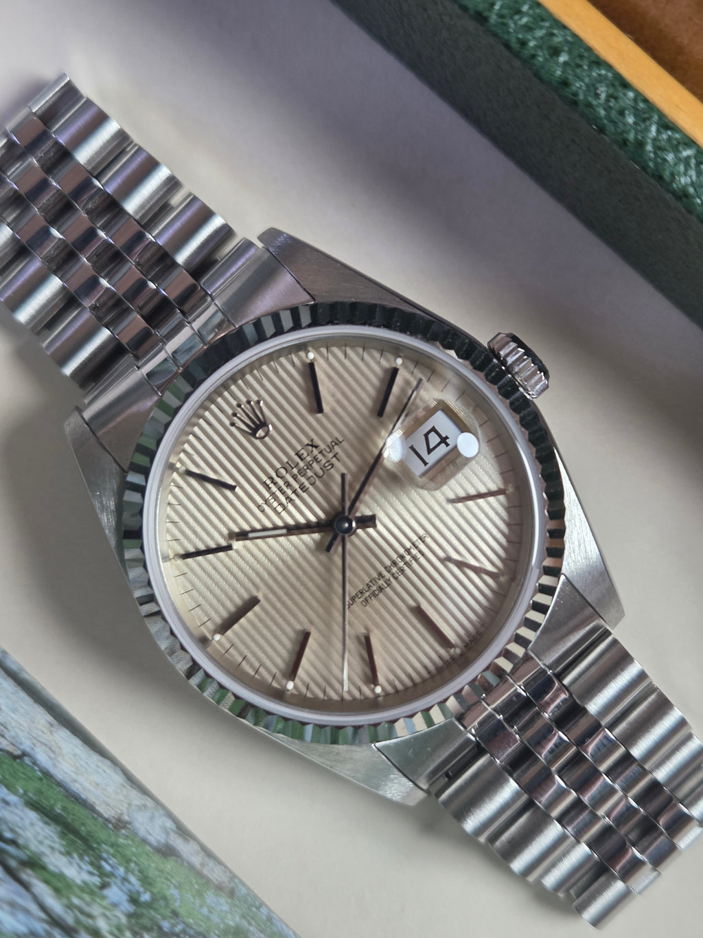Rolex Datejust 36 | Ref: 16234 | Rare Silver Tapestry Dial | 1991 | Excellent Condition!