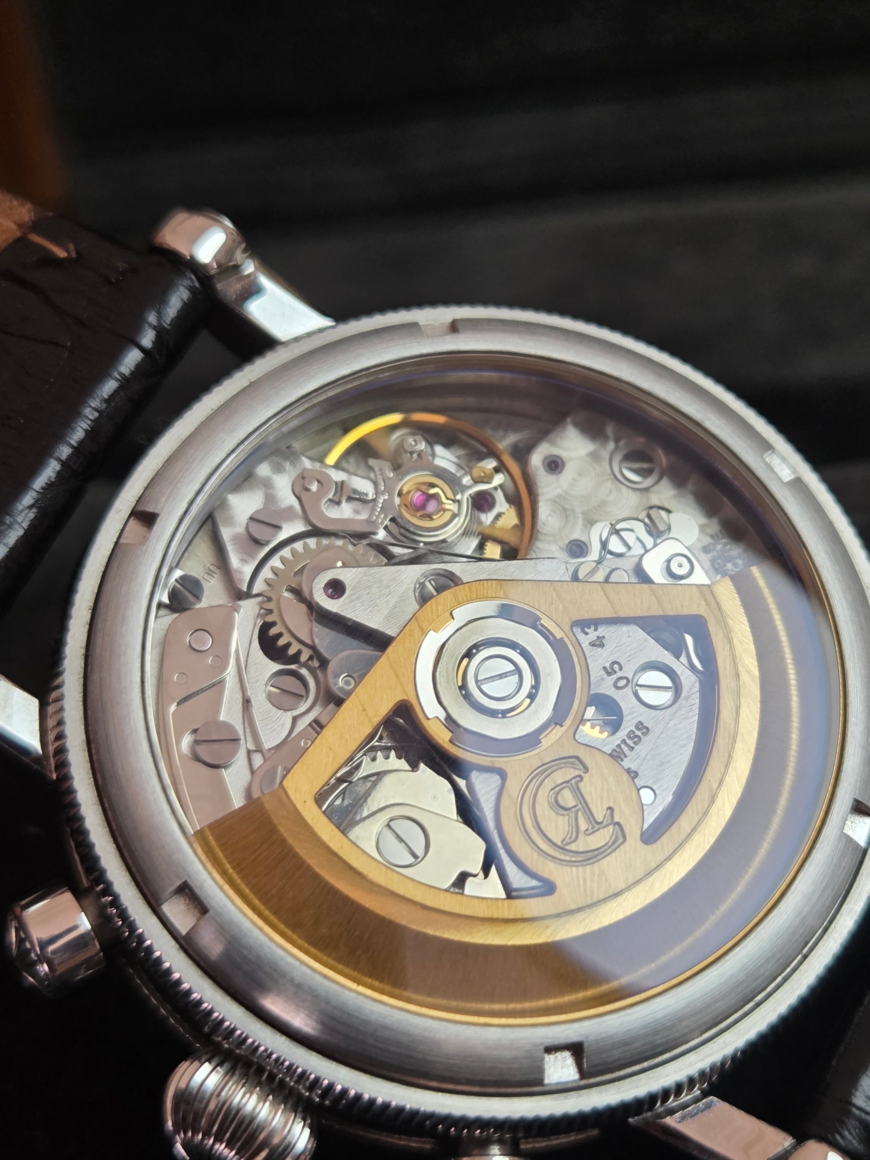 Chronoswiss Lunar Chronograph |silver guilloché dial / moon phase at 3 o'clock | Full-Set 2006 📜
