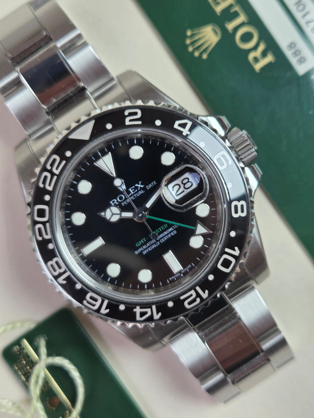 ROLEX GMT-MASTER II "Green Arrow" Complete with protective stickers, Box and Papers - 2009!
