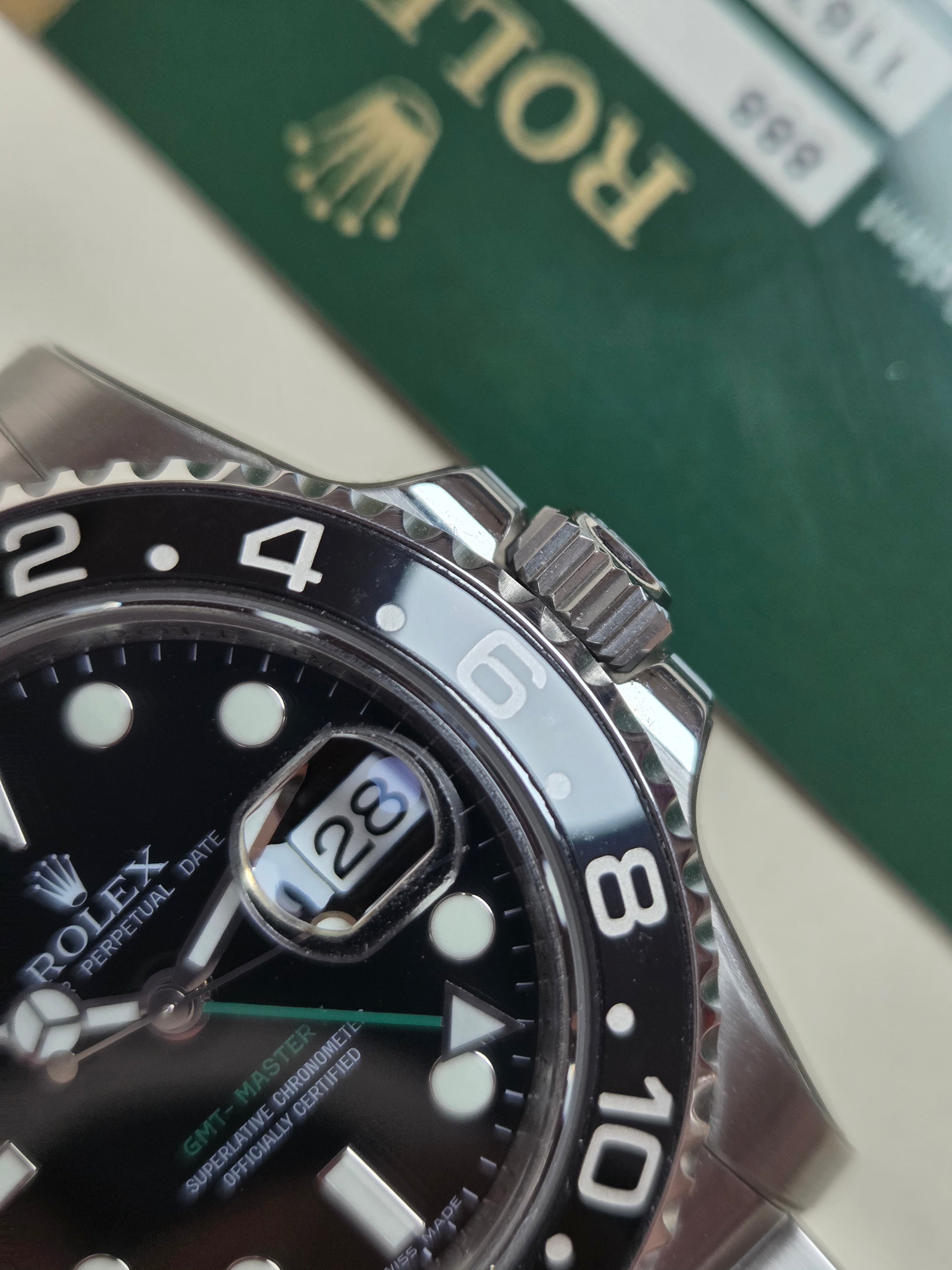 ROLEX GMT-MASTER II "Green Arrow" Complete with protective stickers, Box and Papers - 2009!