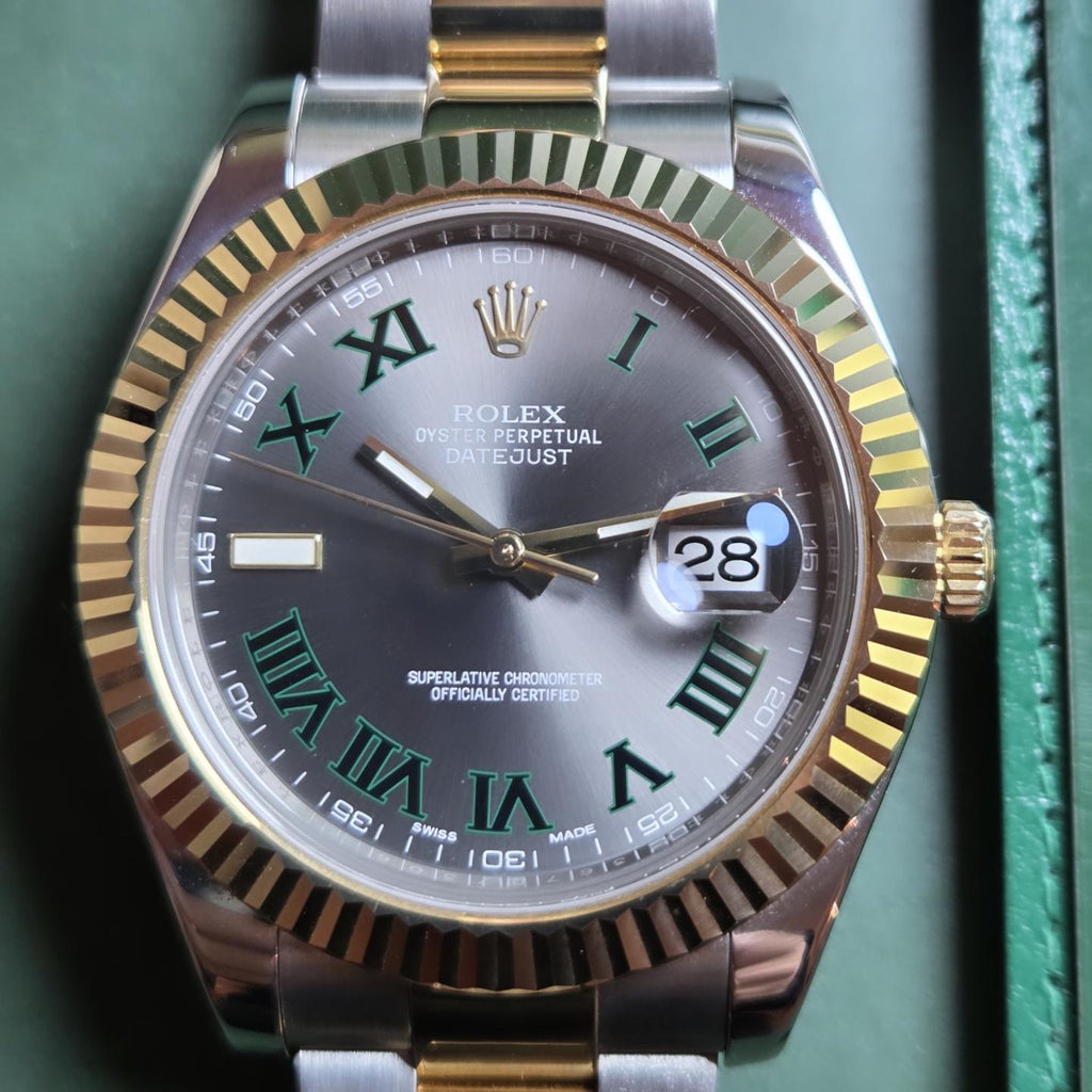 Rolex Datejust II "Wimbledon' 41mm (Ref. 116333) - Two-Tone Yellow Gold &amp; Steel!