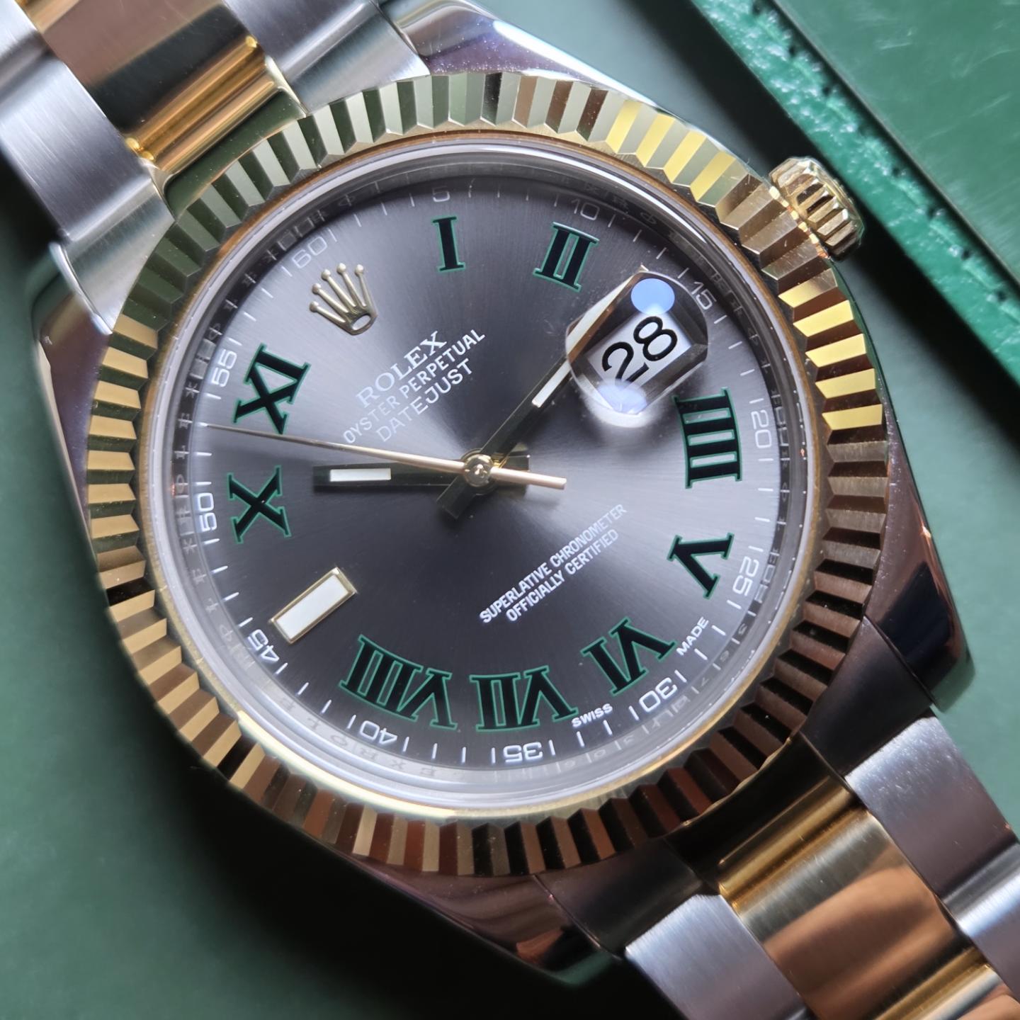 Rolex Datejust II "Wimbledon' 41mm (Ref. 116333) - Two-Tone Yellow Gold &amp; Steel!