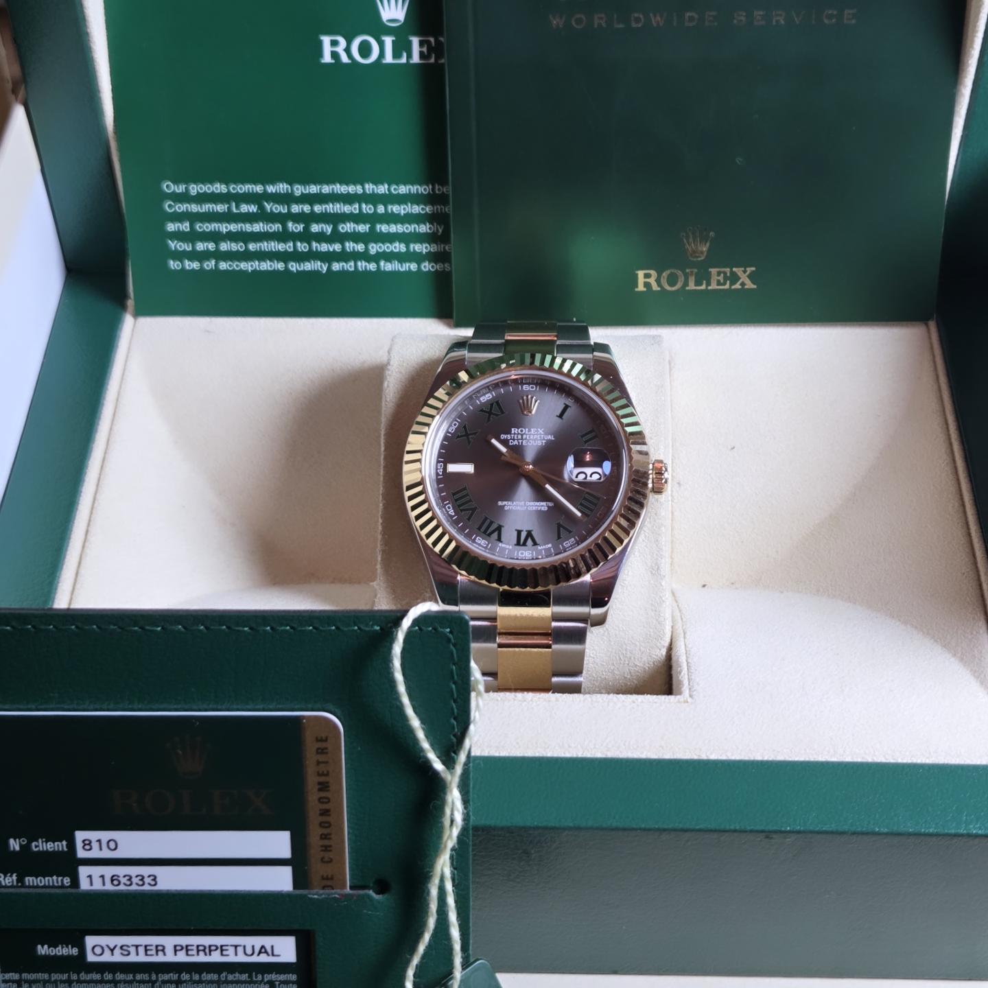 Rolex Datejust II "Wimbledon' 41mm (Ref. 116333) - Two-Tone Yellow Gold &amp; Steel!