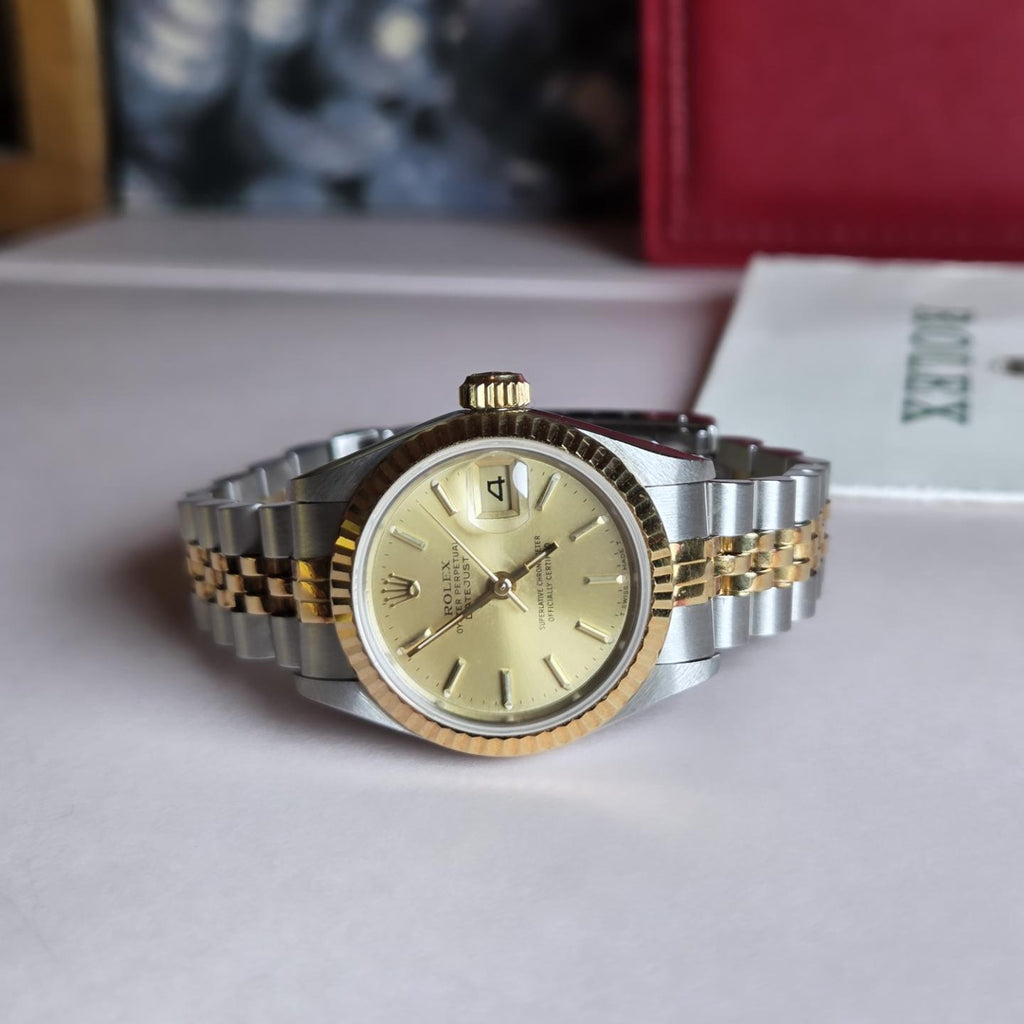 Rolex Lady-Datejust Ref. 69173 Un-polished Safe Queen | Champagne Dial | Two-Tone Rolesor | Box &amp; Papers | 1989!