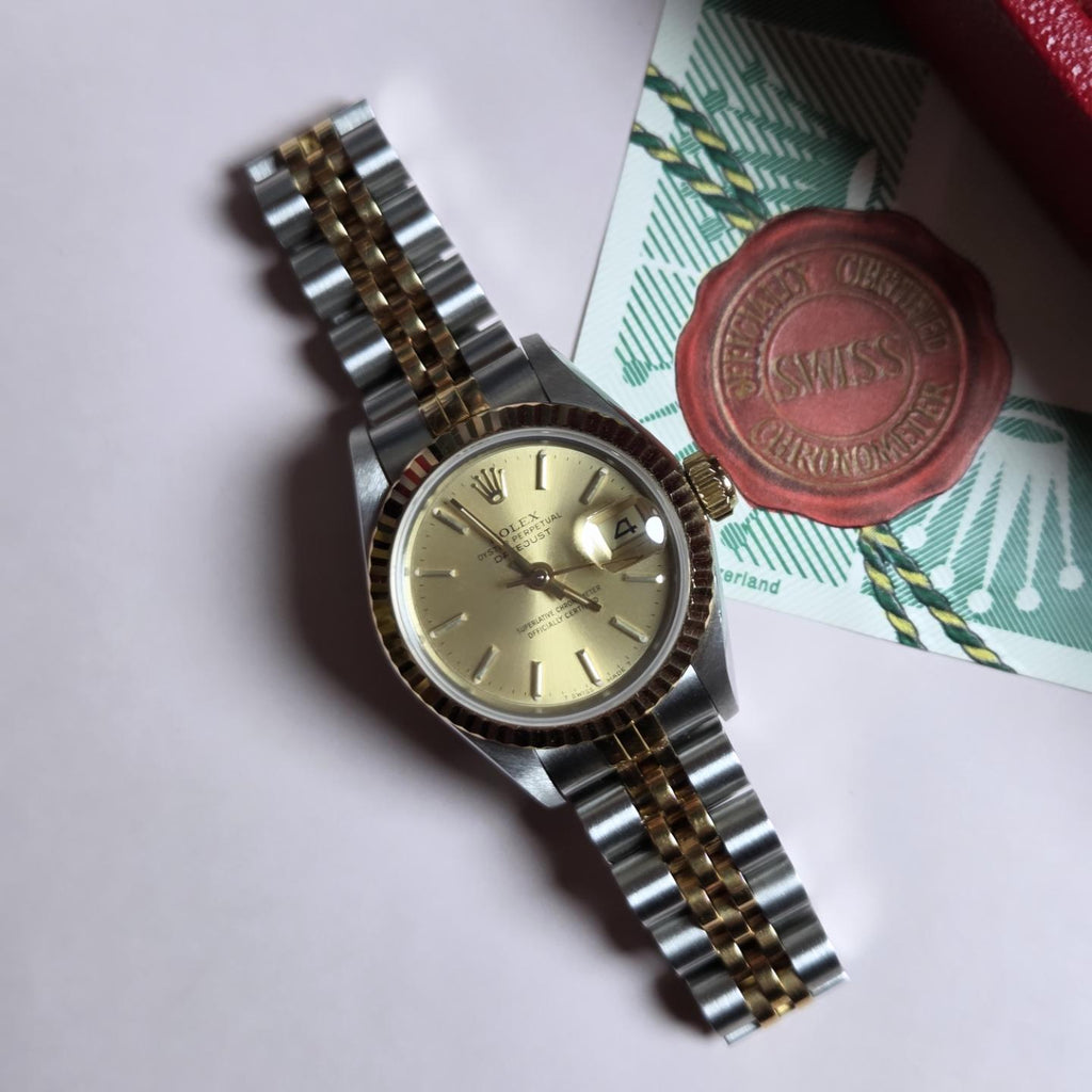 Rolex Lady-Datejust Ref. 69173 Un-polished Safe Queen | Champagne Dial | Two-Tone Rolesor | Box &amp; Papers | 1989!