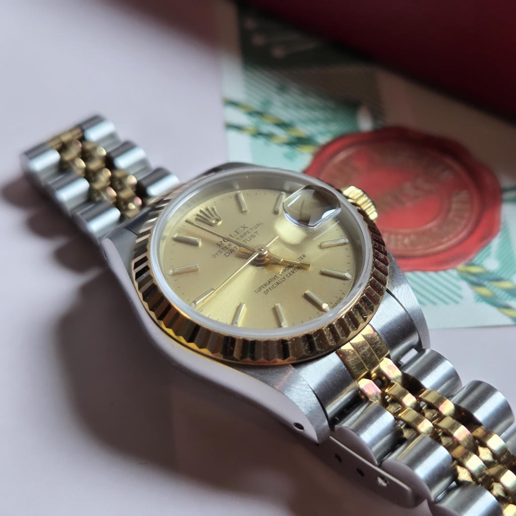 Rolex Lady-Datejust Ref. 69173 Un-polished Safe Queen | Champagne Dial | Two-Tone Rolesor | Box &amp; Papers | 1989!