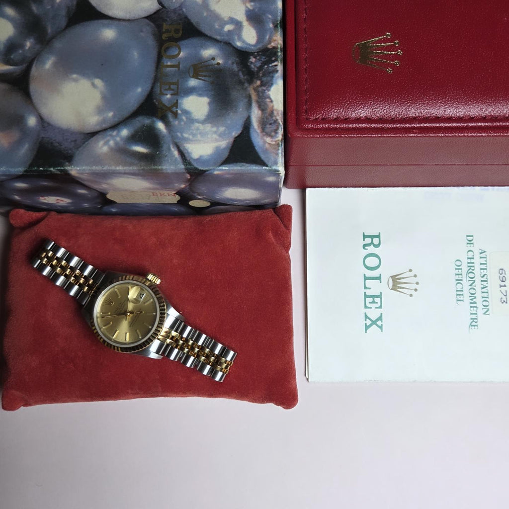 Rolex Lady-Datejust Ref. 69173 Un-polished Safe Queen | Champagne Dial | Two-Tone Rolesor | Box &amp; Papers | 1989!
