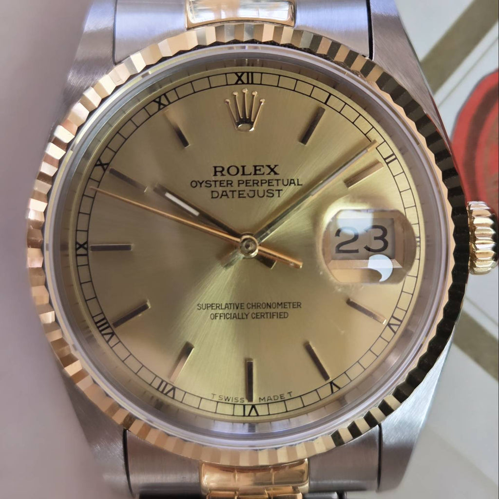 Rolex Datejust 36 Champagne Dial Ref. 16233 (Box &amp; Papers Dated 1993)