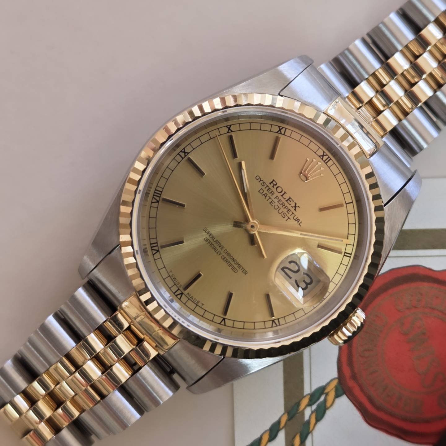 Rolex Datejust 36 Champagne Dial Ref. 16233 (Box &amp; Papers Dated 1993)