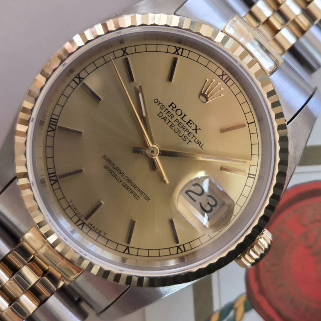 Rolex Datejust 36 Champagne Dial Ref. 16233 (Box &amp; Papers Dated 1993)