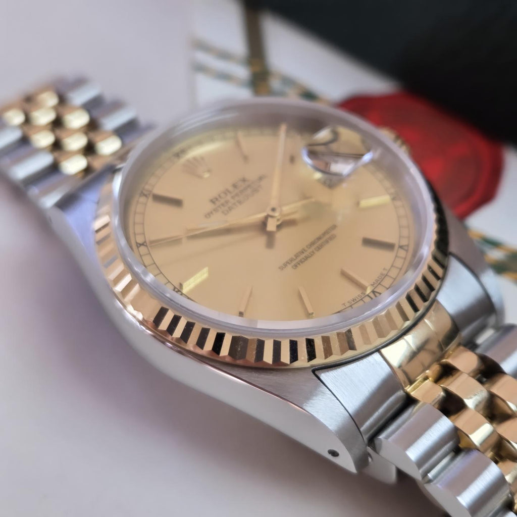 Rolex Datejust 36 Champagne Dial Ref. 16233 (Box &amp; Papers Dated 1993)