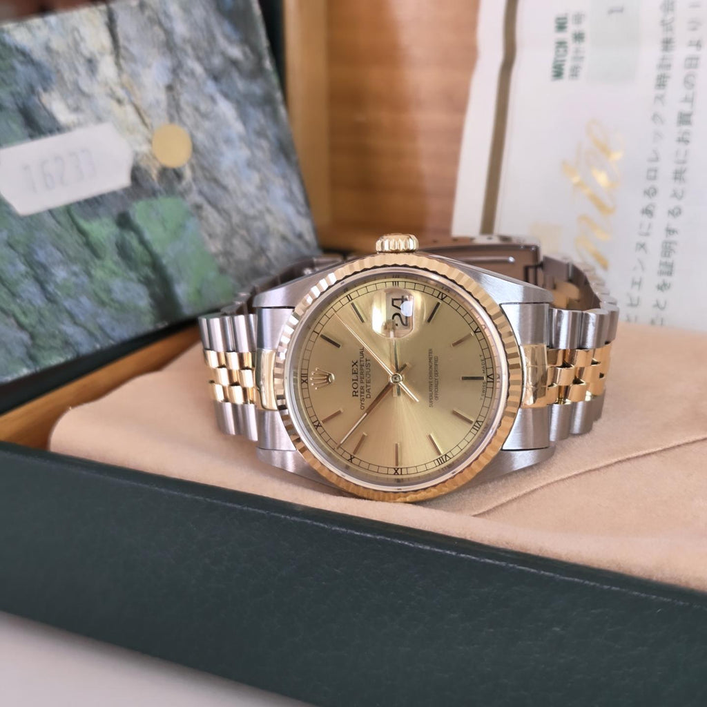 Rolex Datejust 36 Champagne Dial Ref. 16233 (Box &amp; Papers Dated 1993)
