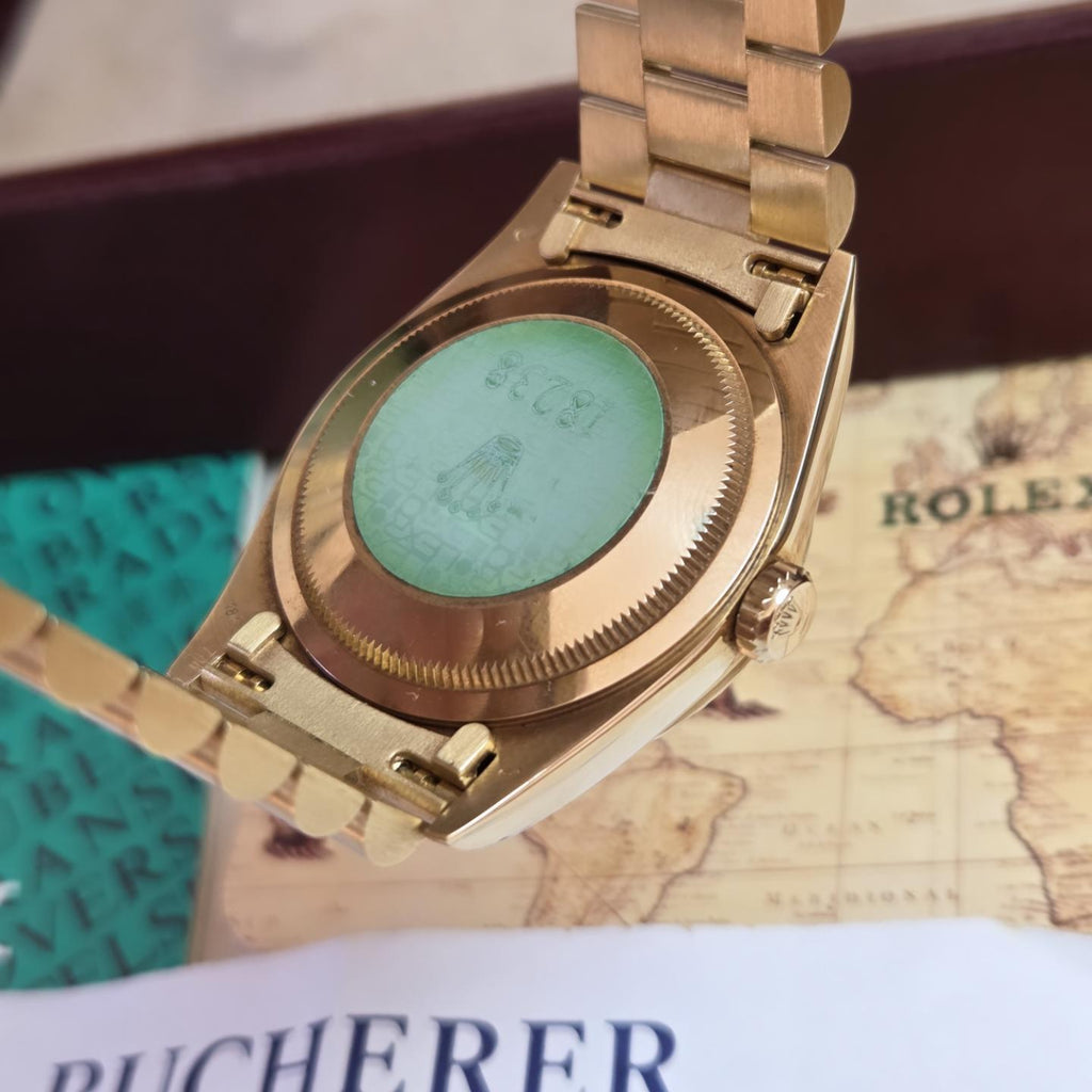 Rolex Day-Date 36 "President" 18238 | Solid 18k Gold | Rare Roman Numeral Dial – Unpolished w/ Original Purchase receipt including Box & Papers Dated 1993 📜