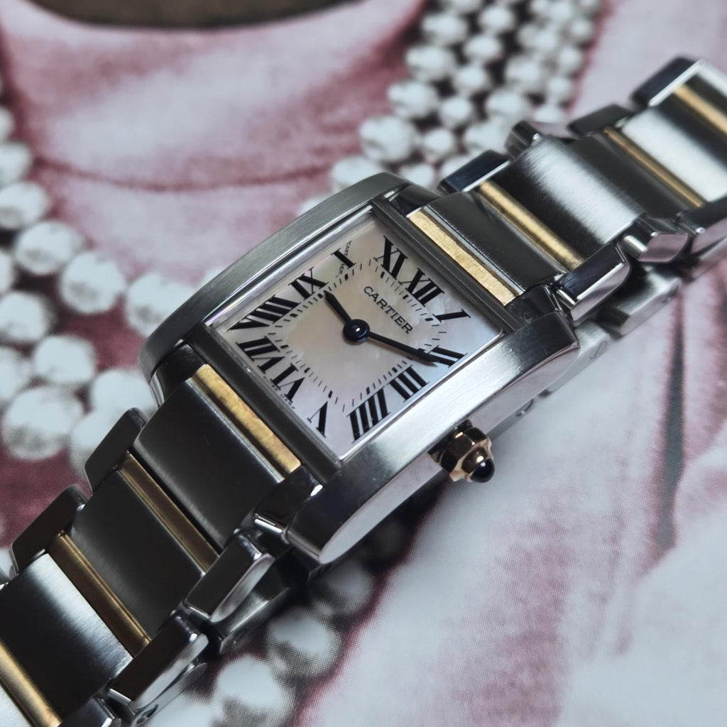 Cartier Tank Française Ref. 2384 – Two-Tone 18K Rose Gold &amp; Steel (Pink Mother of Pearl Dial)&nbsp;