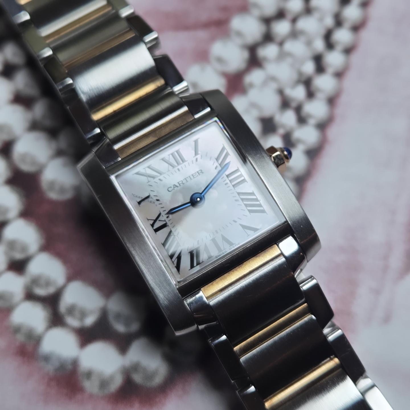 Cartier Tank Française Ref. 2384 – Two-Tone 18K Rose Gold &amp; Steel (Pink Mother of Pearl Dial)&nbsp;