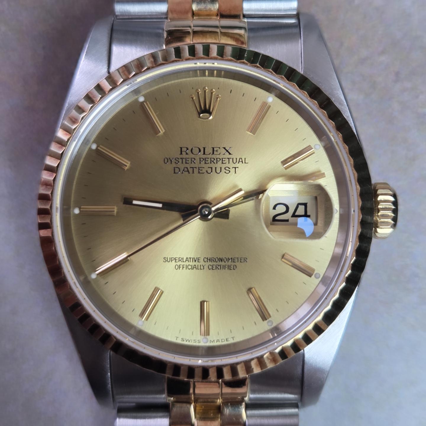 Rolex Datejust 36 Two-Tone Champagne Dial - Ref. 16233 - 1991 w/ 2022 RSC Card 🪪
