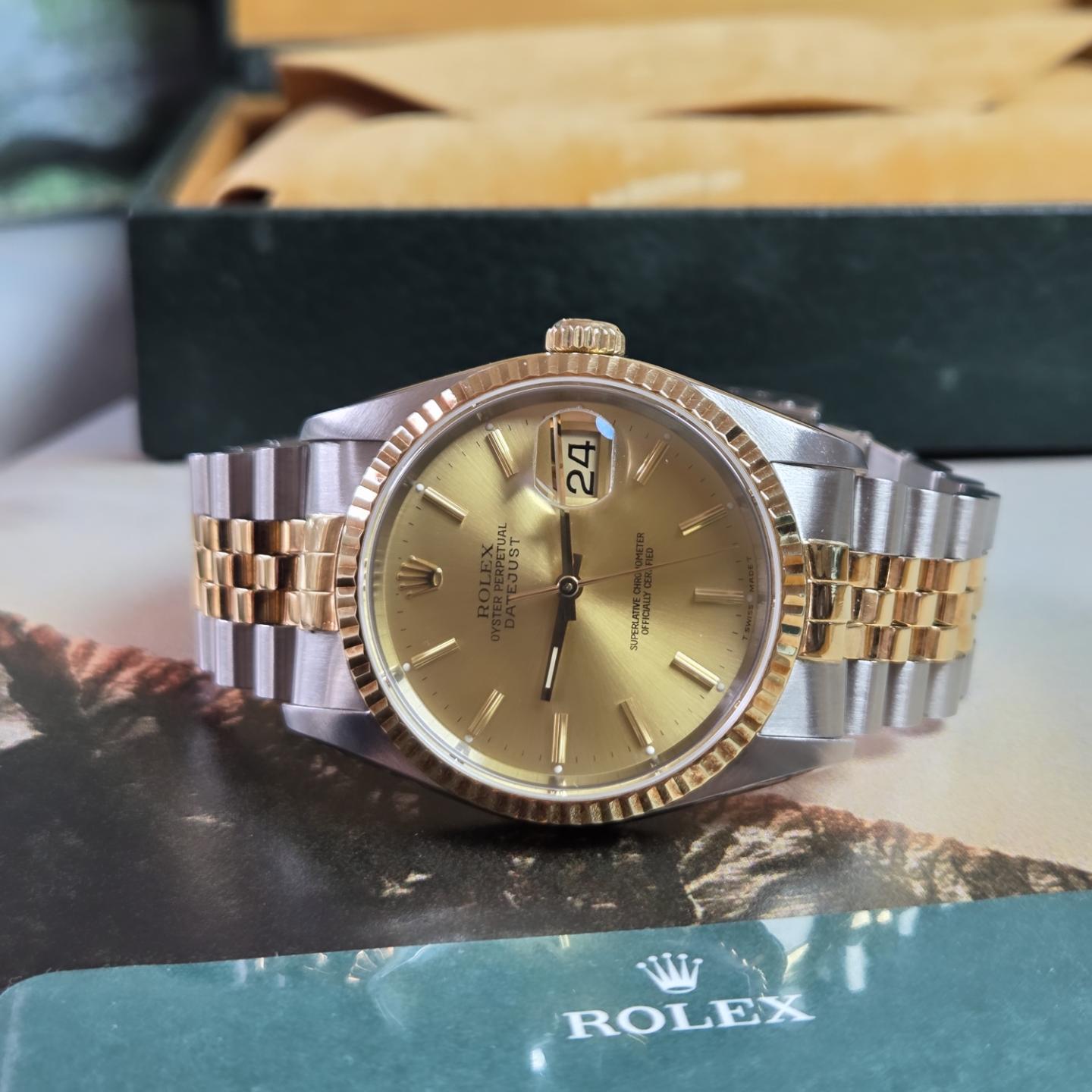 Rolex Datejust 36 Two-Tone Champagne Dial - Ref. 16233 - 1991 w/ 2022 RSC Card 🪪