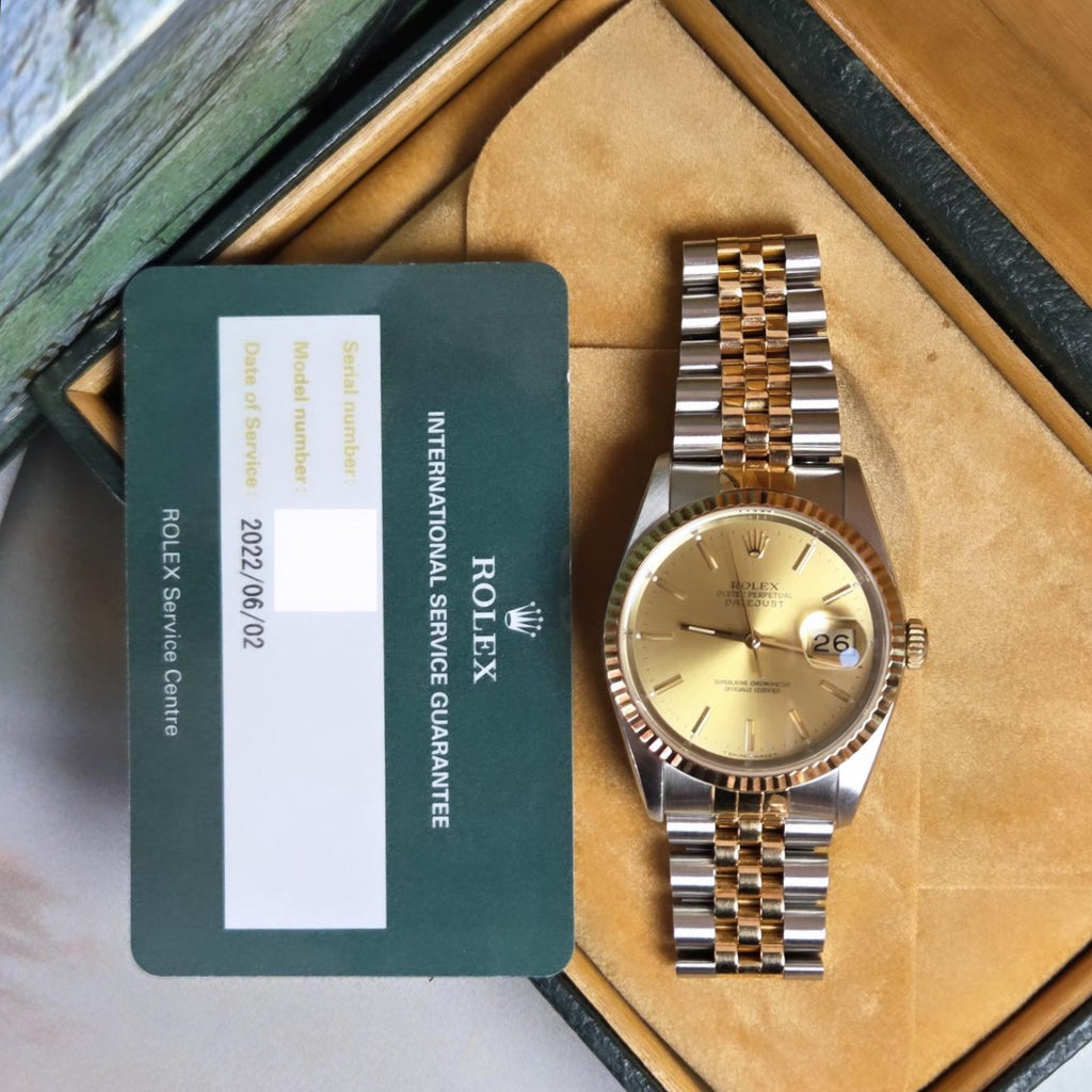 Rolex Datejust 36 Two-Tone Champagne Dial - Ref. 16233 - 1991 w/ 2022 RSC Card 🪪