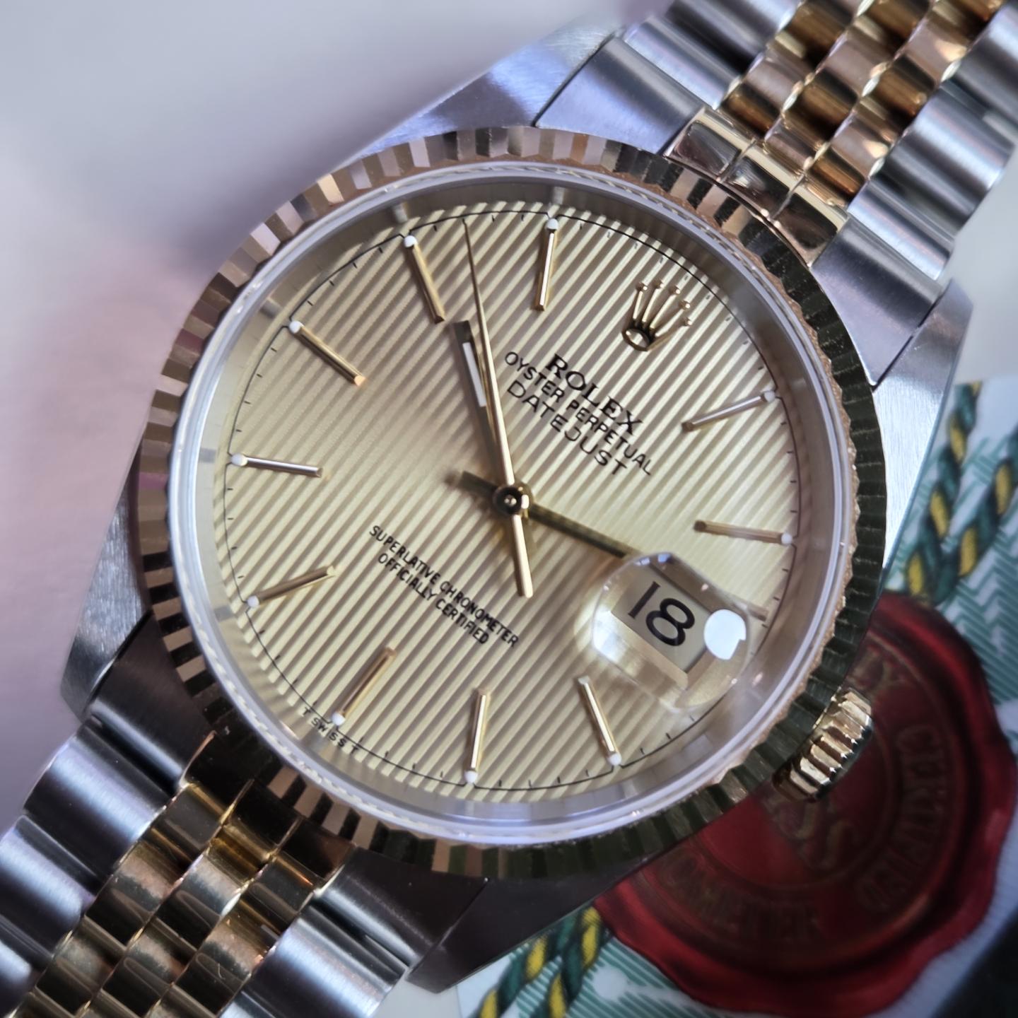 Rolex Datejust 36 – Tapestry Dial - Ref. 16233 | 1997 | Mint Condition | Box & Papers 📜