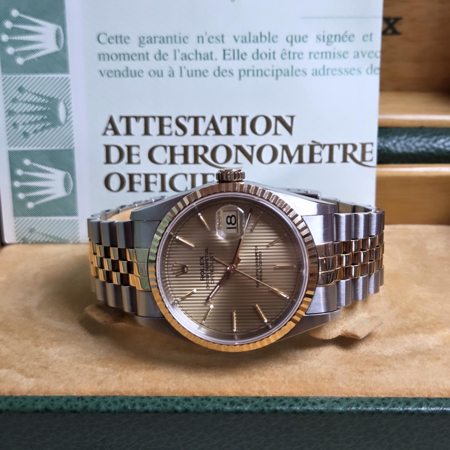 Rolex Datejust 36 – Tapestry Dial - Ref. 16233 | 1997 | Mint Condition | Box & Papers 📜