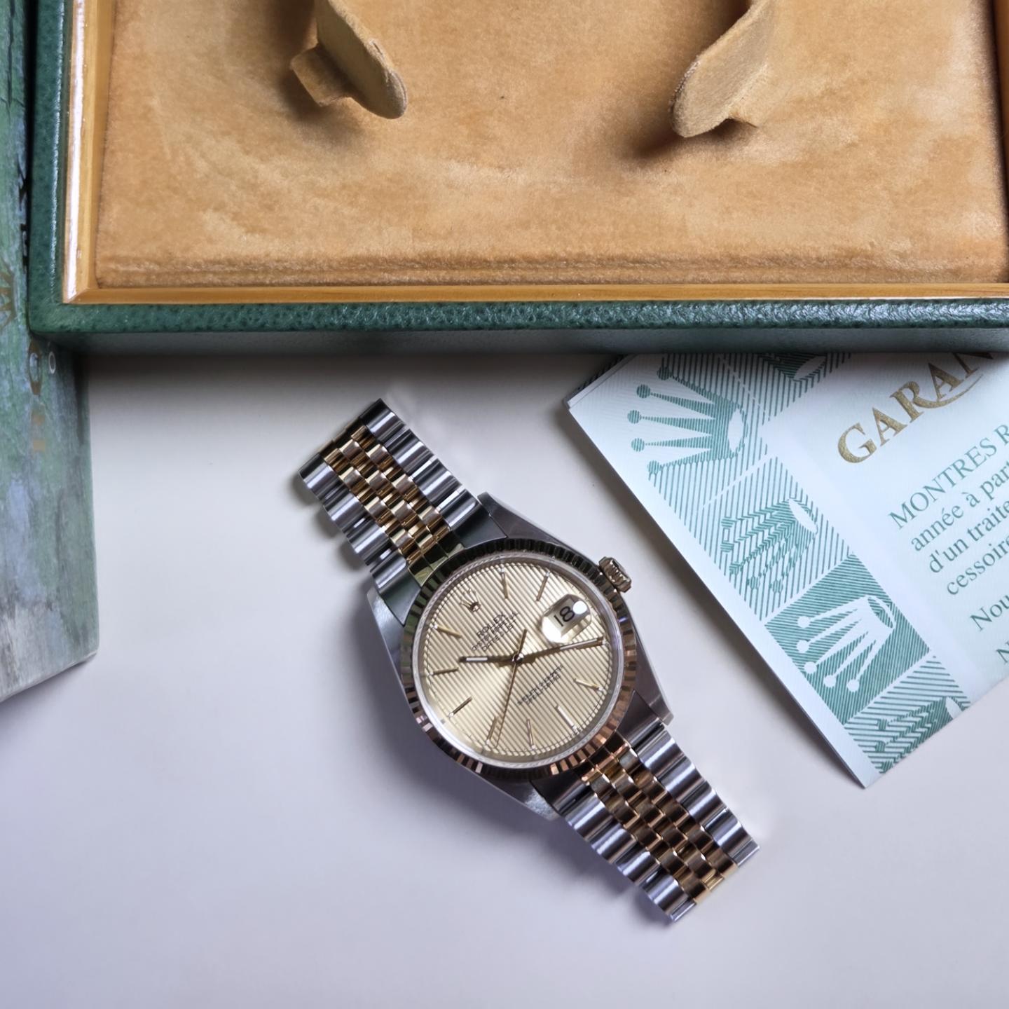 Rolex Datejust 36 – Tapestry Dial - Ref. 16233 | 1997 | Mint Condition | Box & Papers 📜