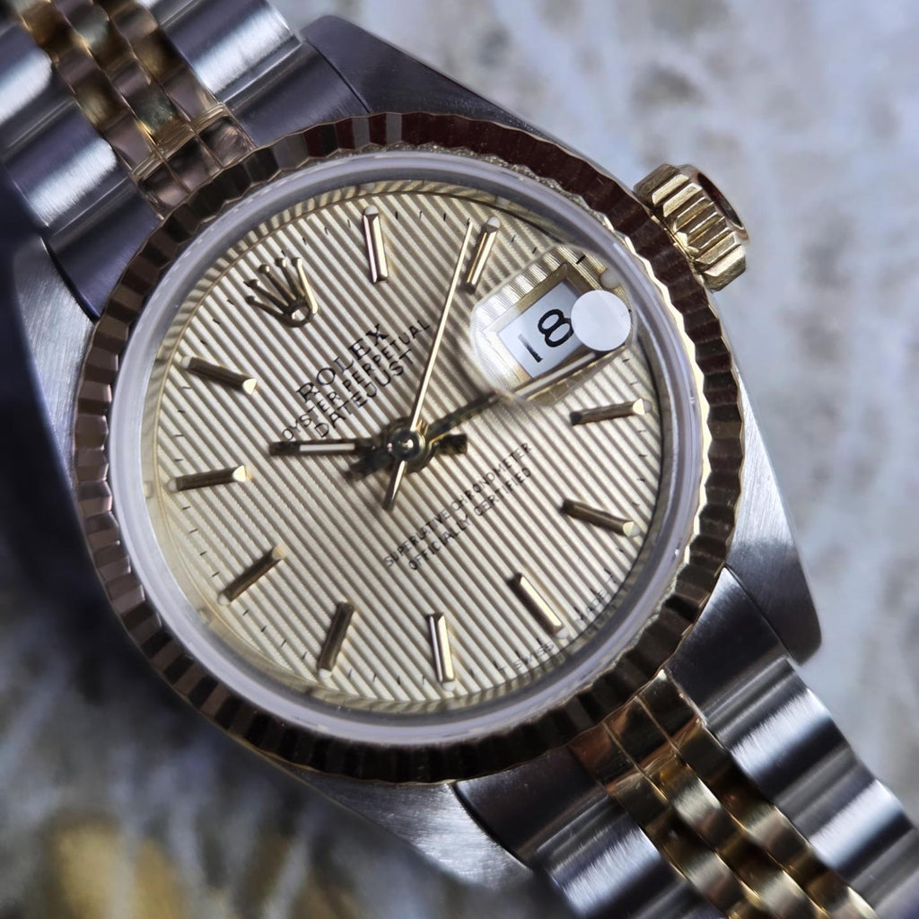 Rolex Lady-Datejust 26 Ref. 69173 – Champagne Tapestry Dial (1993) Excellent Condition!