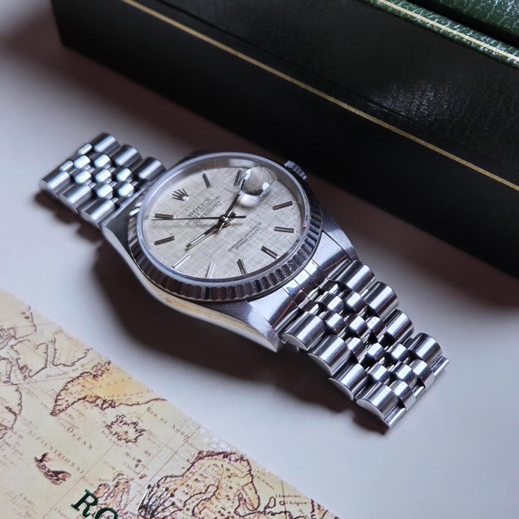 Rolex Datejust 36 - Ref. 16234 - Rare Silver Linen Dial "No-Holes" Case" - Circa 1993!