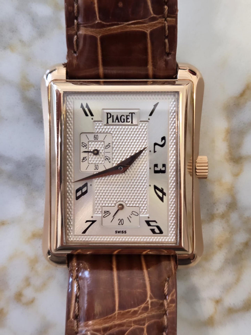 Piaget Emperador 18k Rose Gold — Ref. G0A25037 Beautiful silver Guilloché Dial!&nbsp;