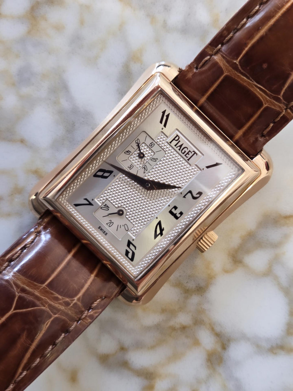Piaget Emperador 18k Rose Gold — Ref. G0A25037 Beautiful silver Guilloché Dial!&nbsp;