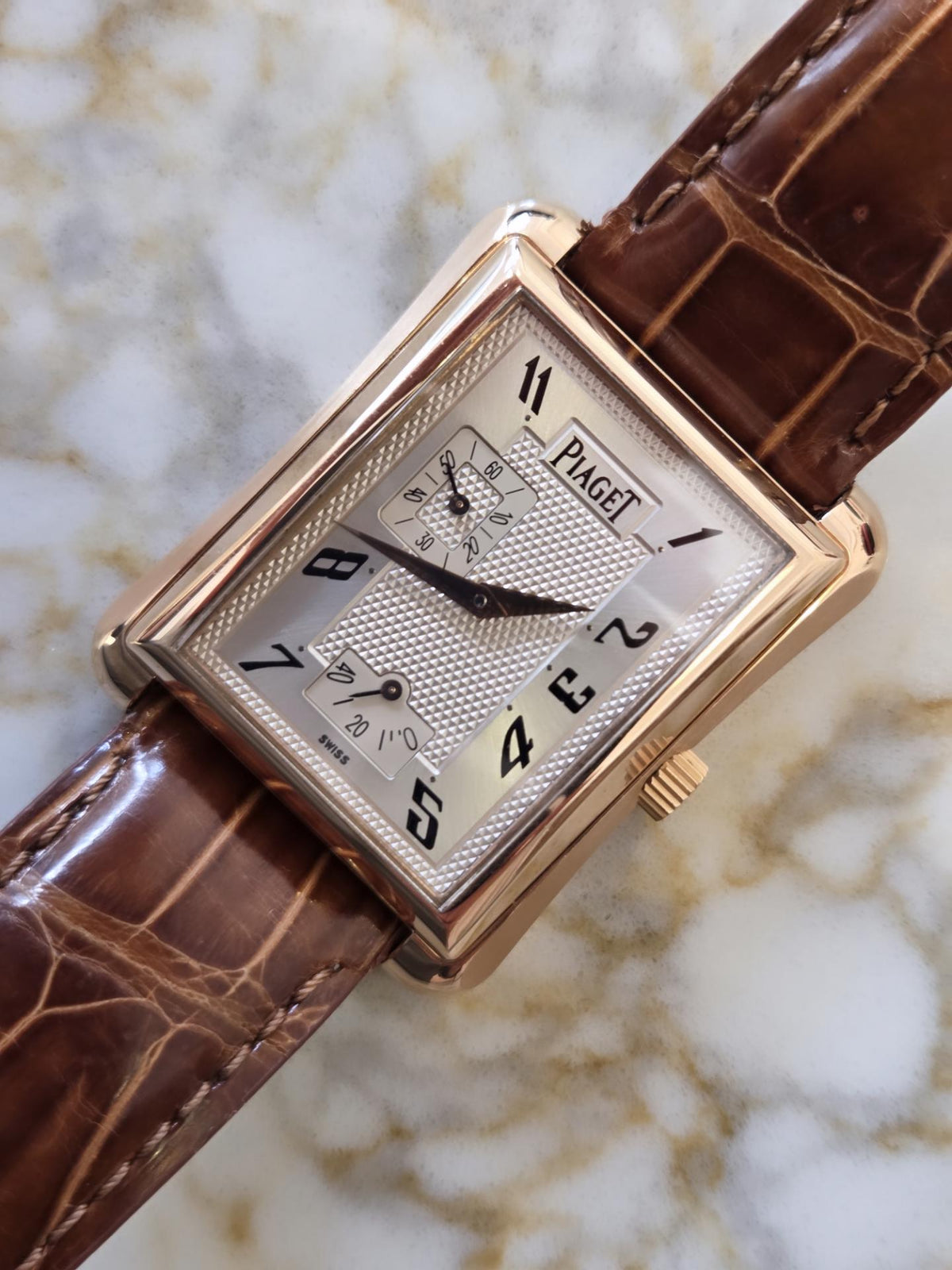 Piaget Emperador 18k Rose Gold — Ref. G0A25037 Beautiful silver Guilloché Dial!&nbsp;