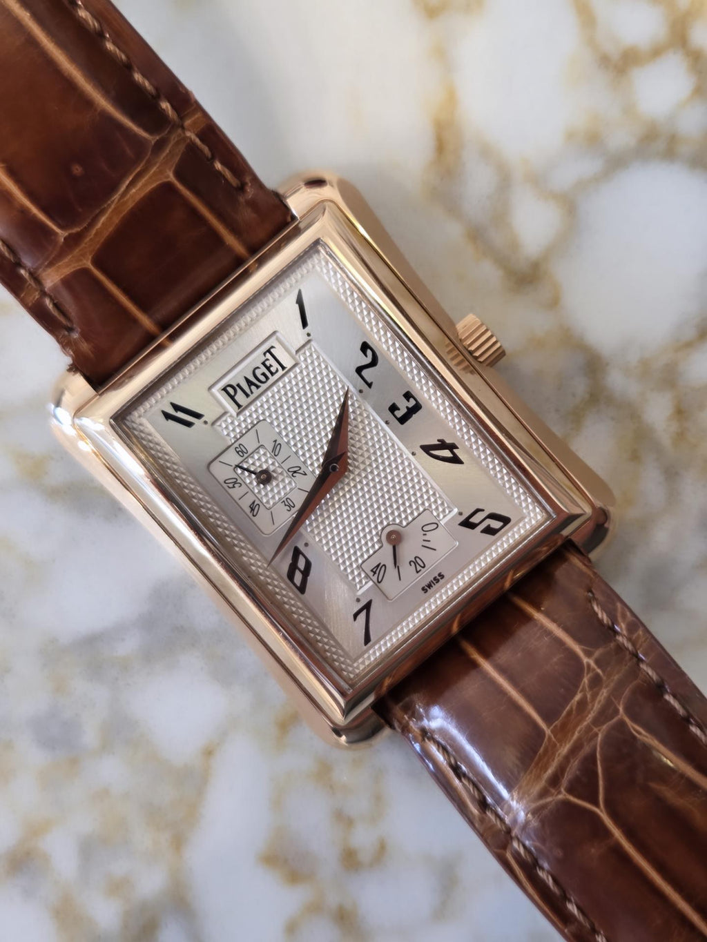 Piaget Emperador 18k Rose Gold — Ref. G0A25037 Beautiful silver Guilloché Dial!&nbsp;